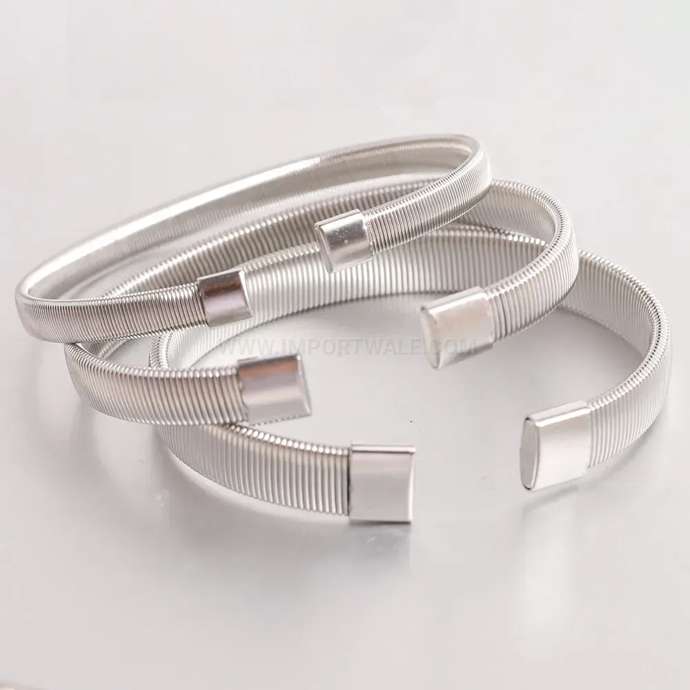 Chic Minimalist Stainless Steel Flexible Open Wire Cuff Bracelet