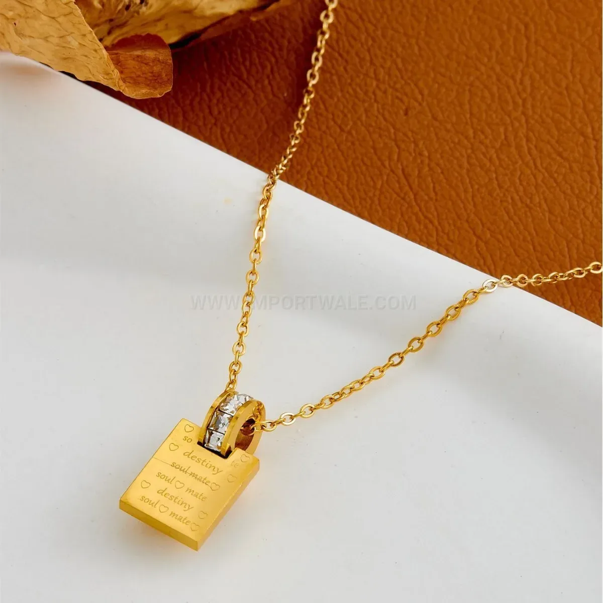 Bold Titanium Steel Letter Lock Pendant Necklace with O-Chain
