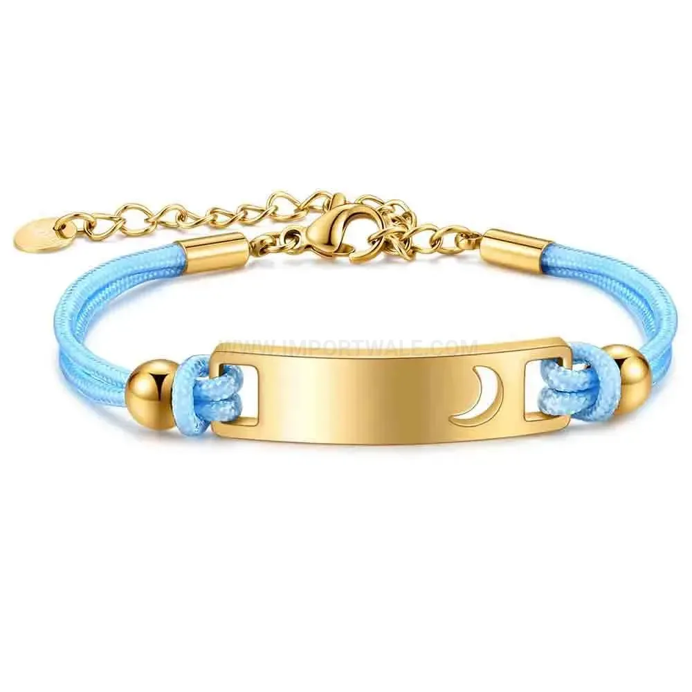 Elegant Stainless Steel Braided Rope Cord Charm Bracelet