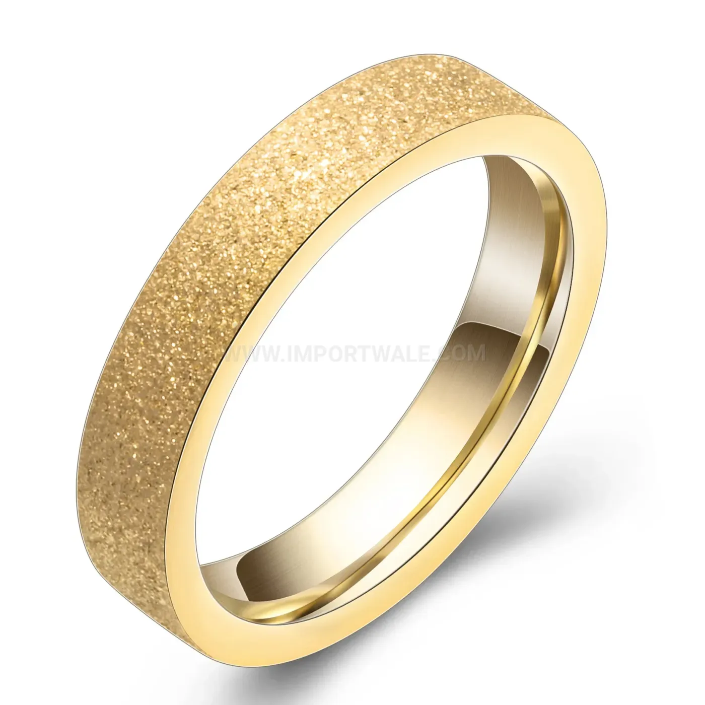 Classic Frosted Titanium Stainless Steel Minimalist Ring 4mm