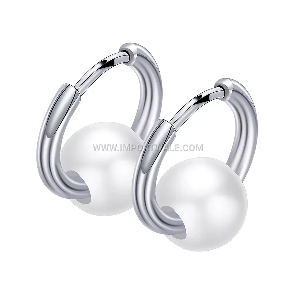 Hollow Arch Ceramic Stainless Steel Huggie Hoop Earrings