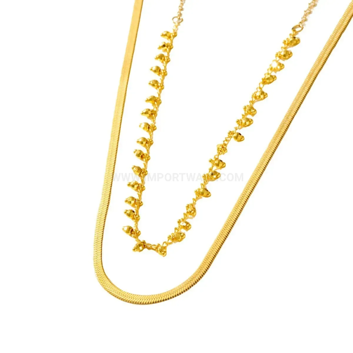 Fashion Delicate Stainless Steel Heart Pendant Layered Chain Necklace