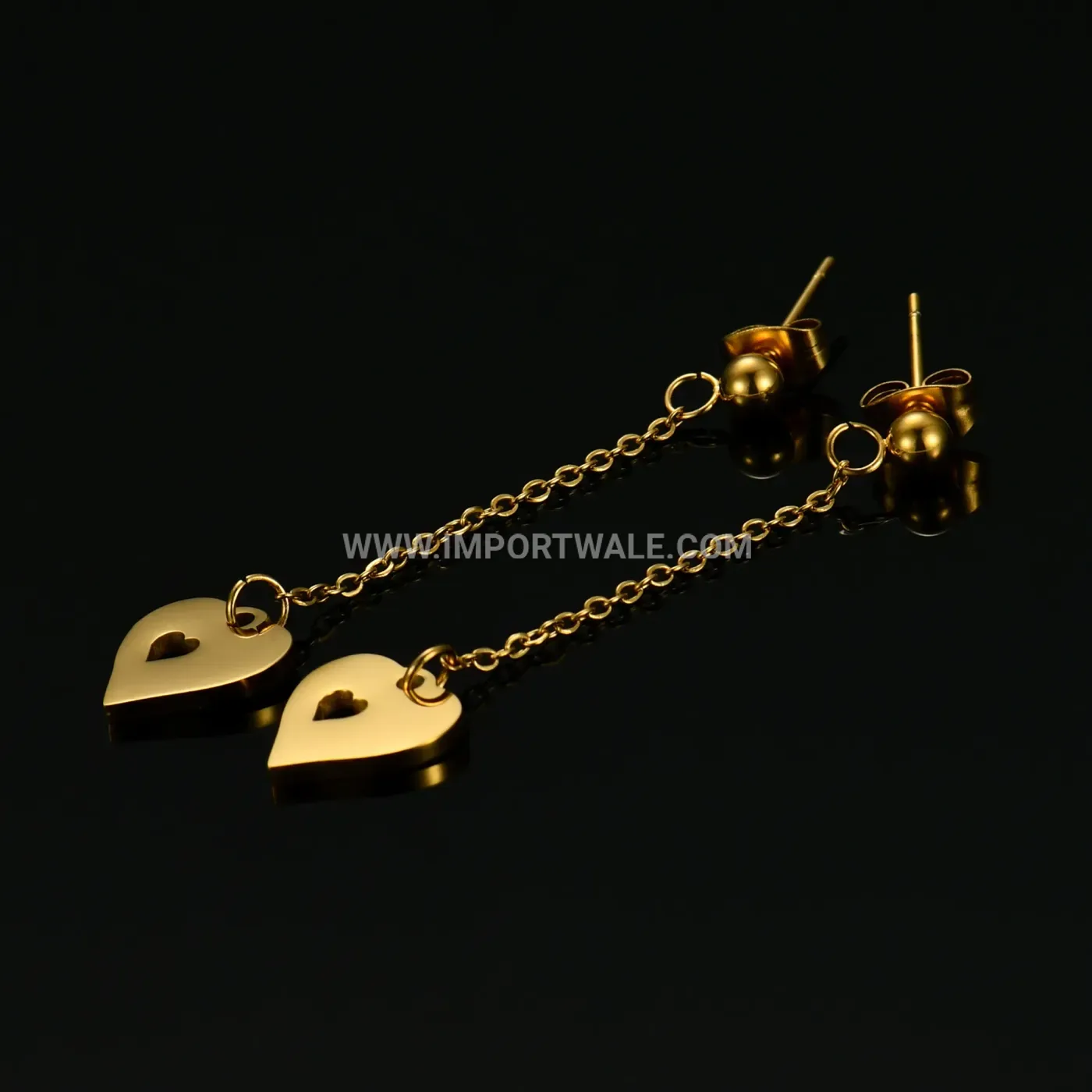 Minimalist Cutout Heart Stainless Steel Bar Drop Earrings
