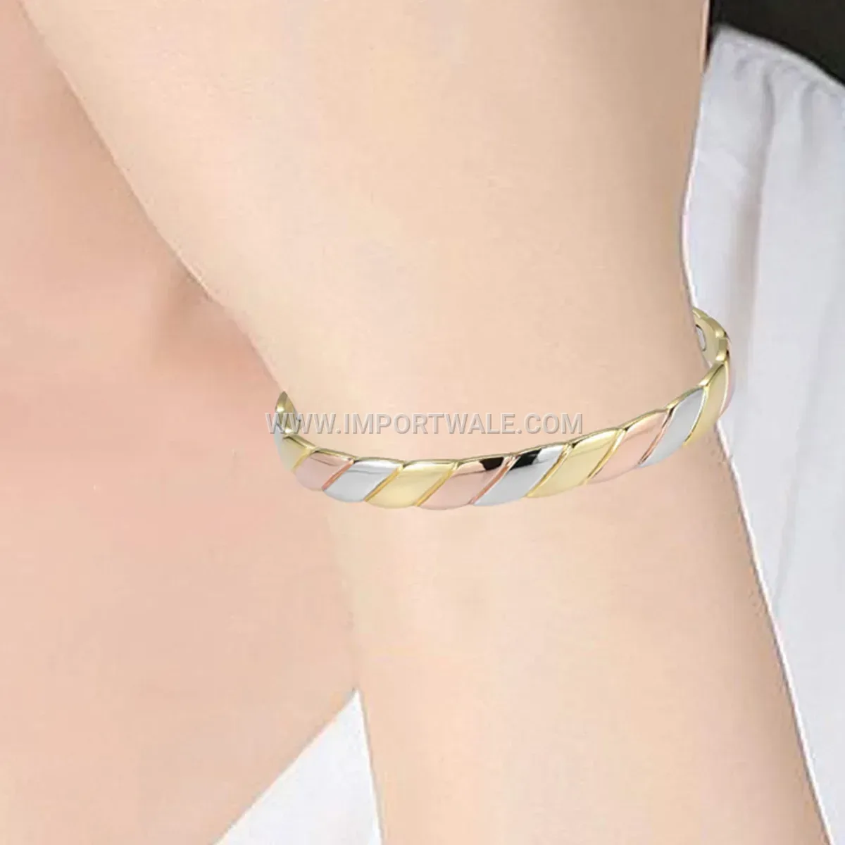 Ethnic Style Electroplated Copper Bangle Bracelet