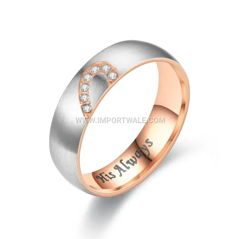 Romantic Engraved Heart Stainless Steel Band Ring