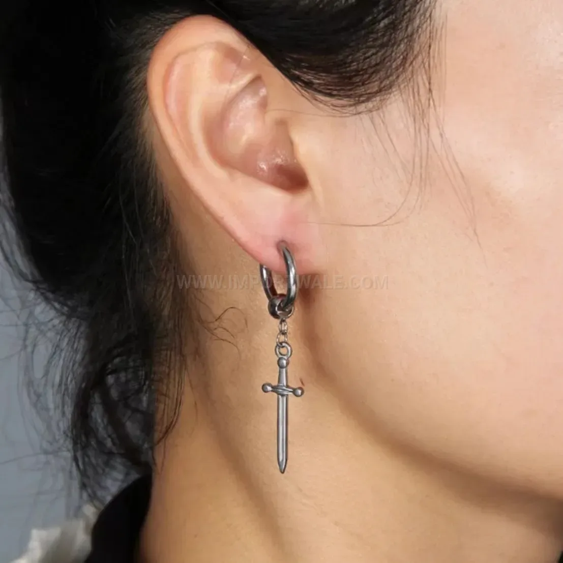 Fashion Magnetic Stainless Steel Zircon Stud Earrings Set