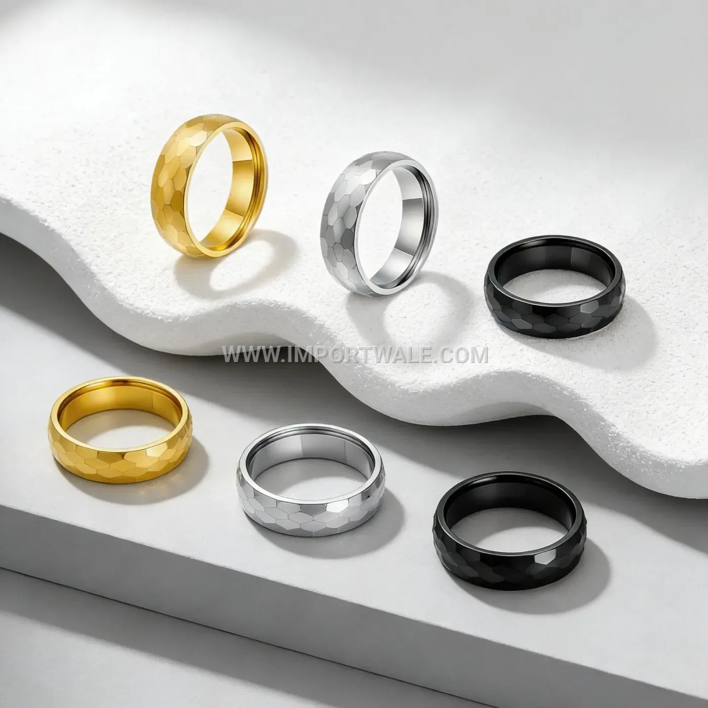 Wide Stainless Steel Inscribed Sutra Band Ring