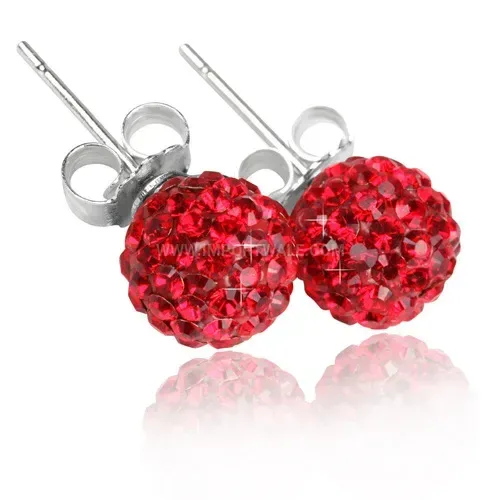 Stainless Steel Crystal Rhinestone Ball Stud Earrings