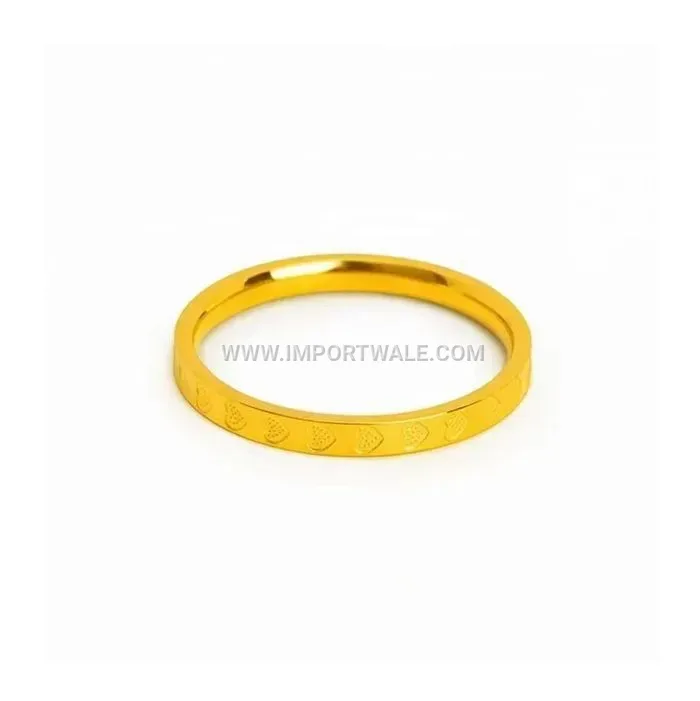 Delicate Gold Plated Stainless Steel Heart Ring