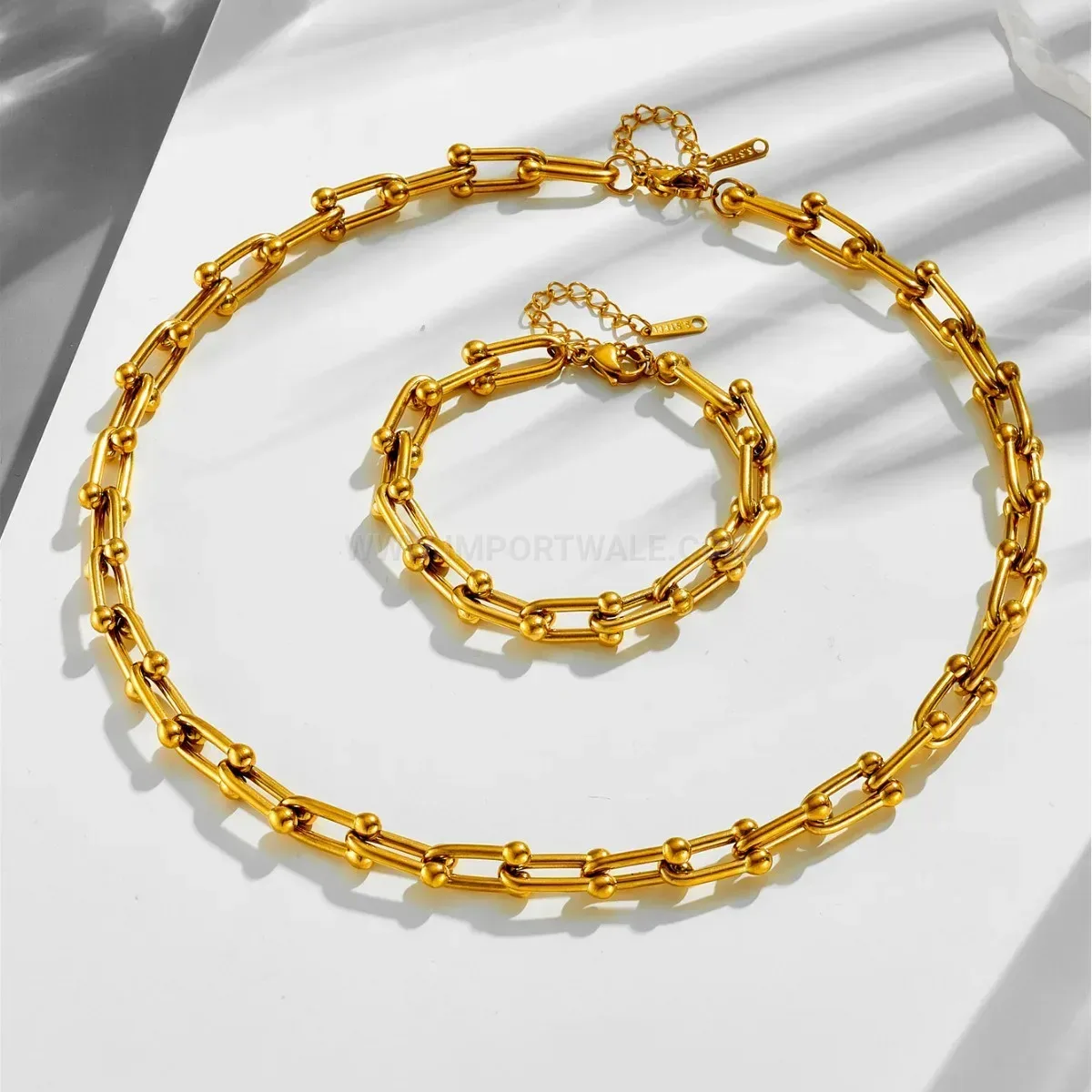U Shaped Horseshoe Link Titanium Steel Jewelry