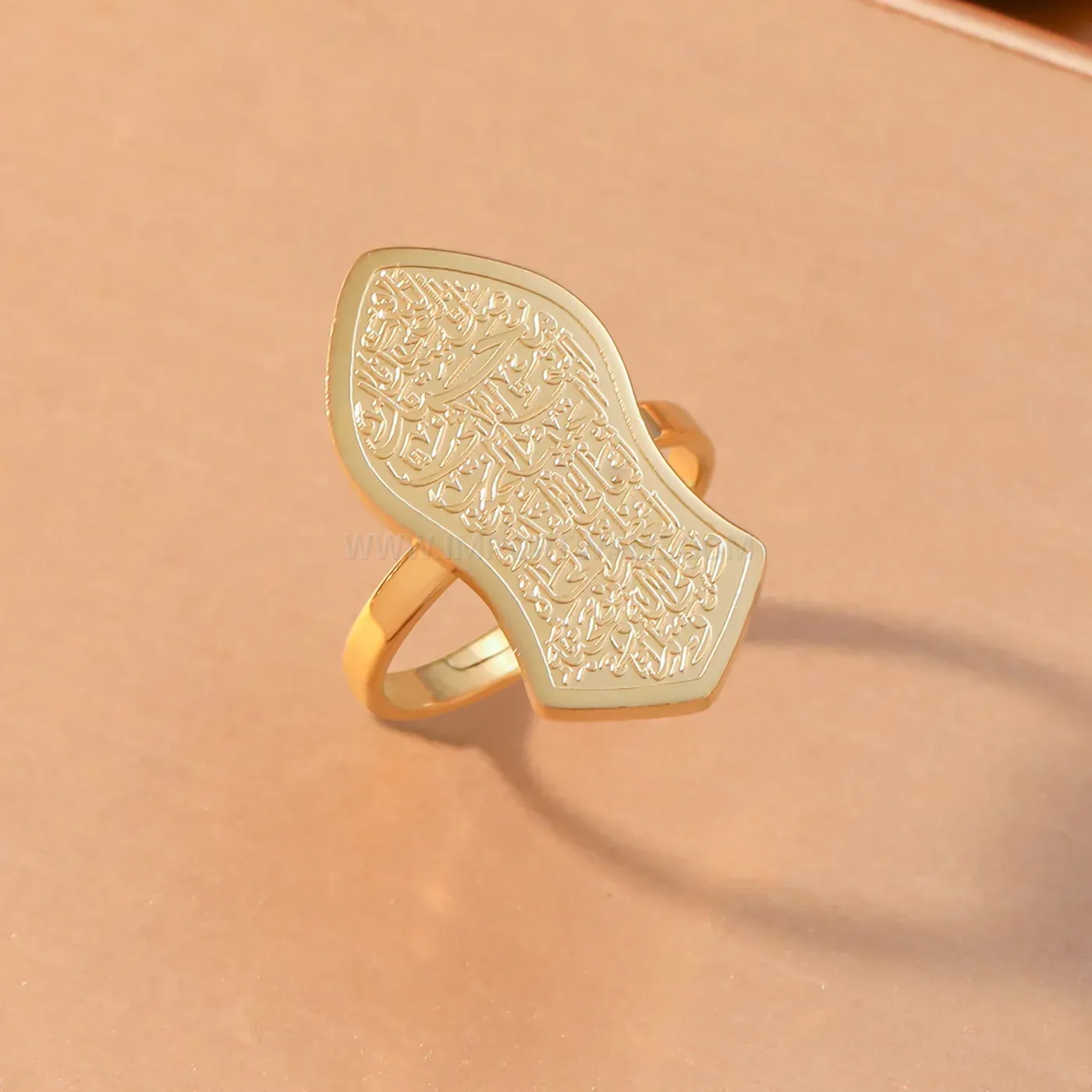 Laser Engraved Nalain Shareef Stainless Steel Ring