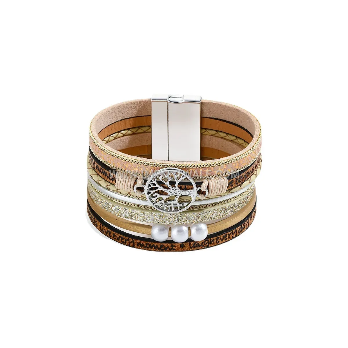Bohemian Multi-Layer Leather Bracelet with Magnetic Clasp