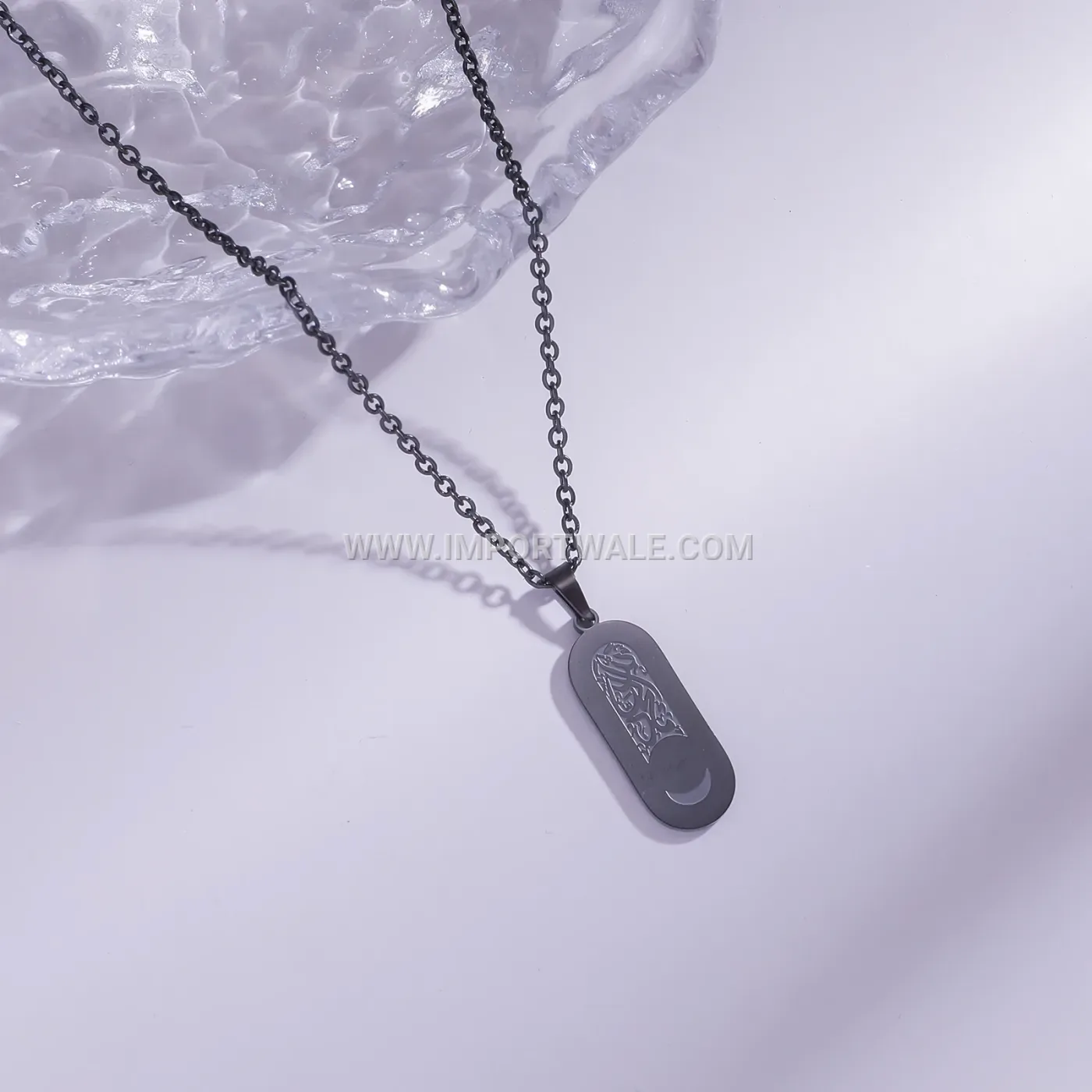 Ayatul Kursi Gold Plated Stainless Steel Arabic Calligraphy Pendant Necklace