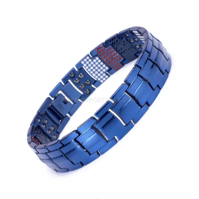 Elegant Wide Pure Titanium Magnetic Bio Bracelet