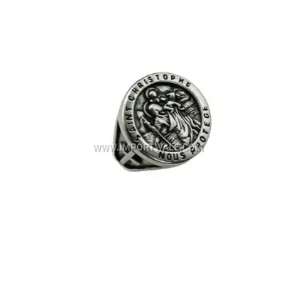 Vintage Polished Titanium Steel Cross Motif Band Ring