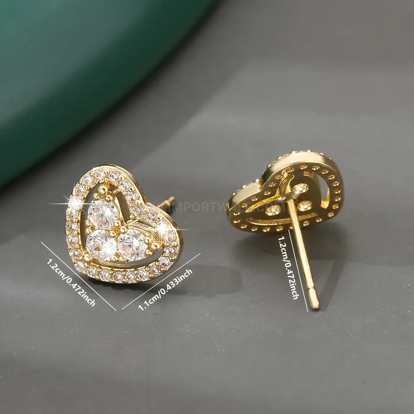Chic Stainless Steel Heart Rhinestone Cartilage Piercing Ear Studs