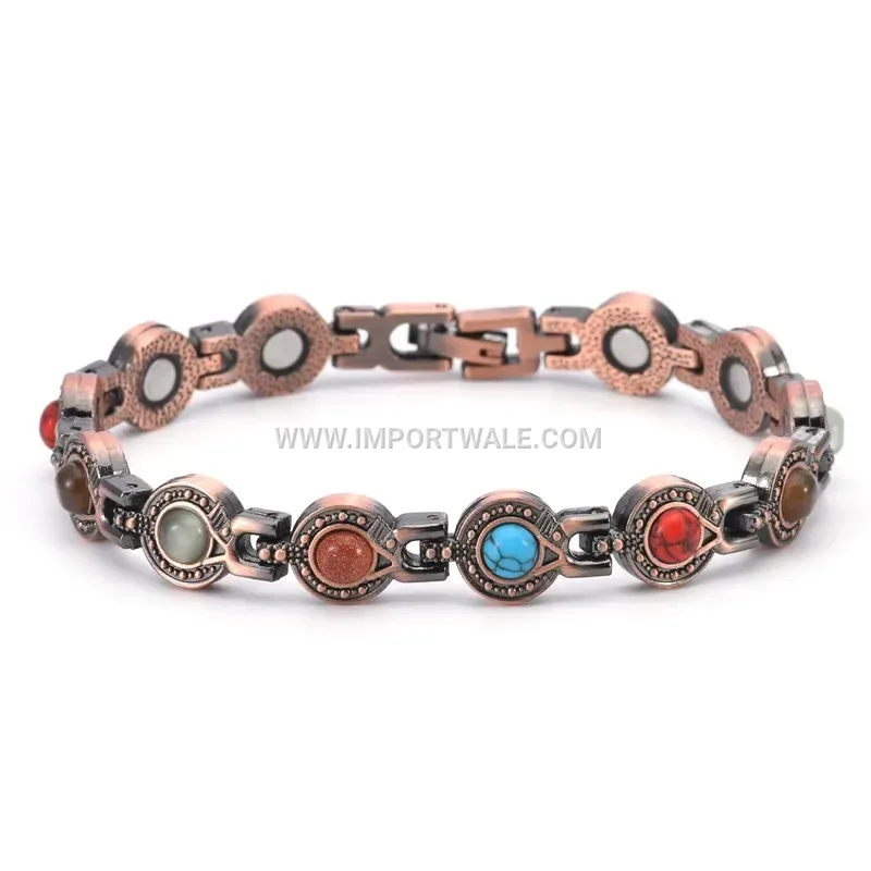 Adjustable Antique Alloy Planet Magnetic Link Bracelet