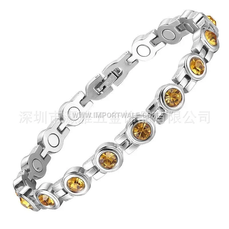 Adjustable 18K Gold Plated Titanium Steel Magnetic Bracelet