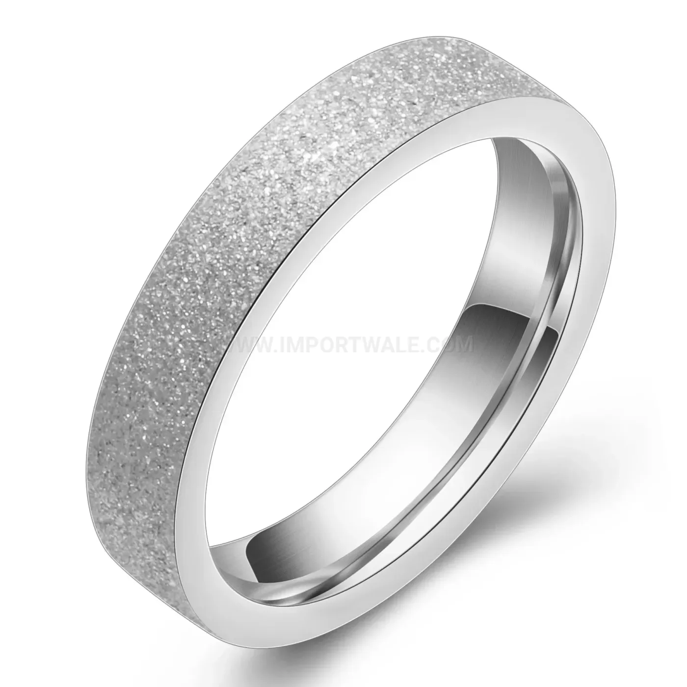 Classic Frosted Titanium Stainless Steel Minimalist Ring 4mm