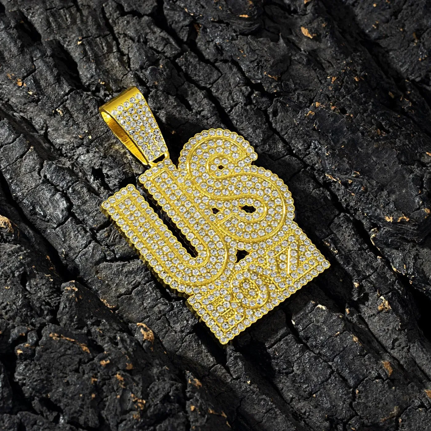 Iced Out US BOYZ Lettering Hip Hop Pendant