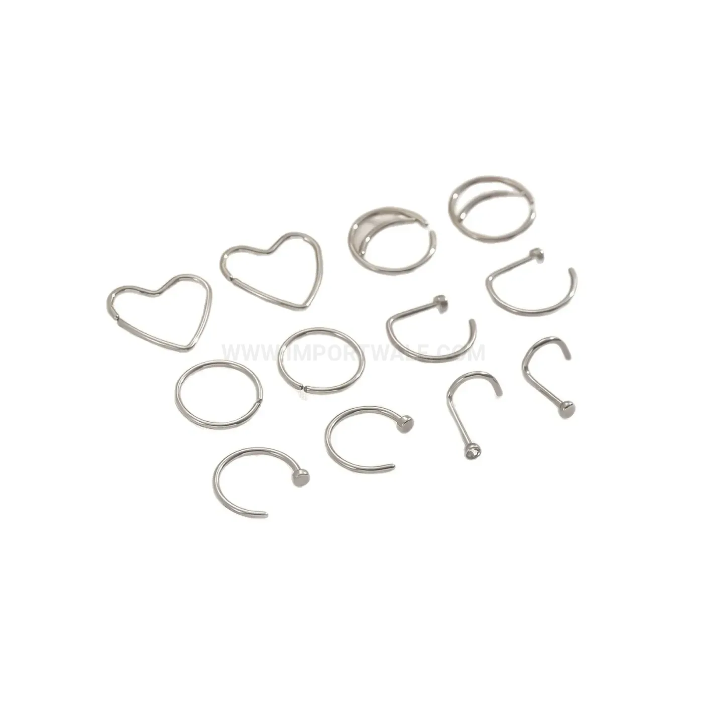 Premium Simple Heart Stainless Steel C-Shaped Open Nose Ring