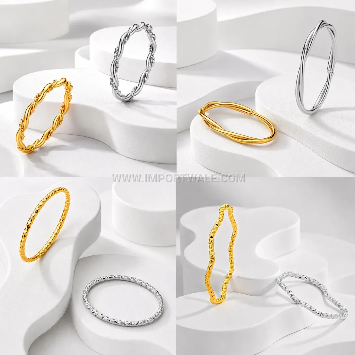 Ultra Slim Twisted Rope Pattern Stainless Steel Ring
