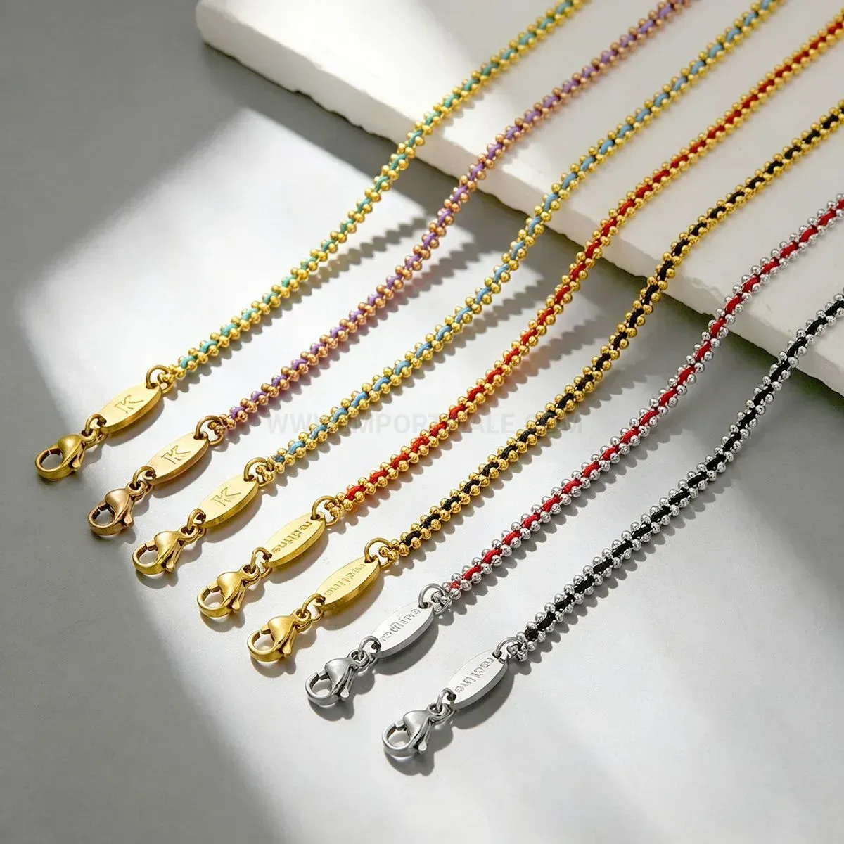 Stylish Minimalist Woven Cord Stainless Steel Bracelet With Vacuum Plating