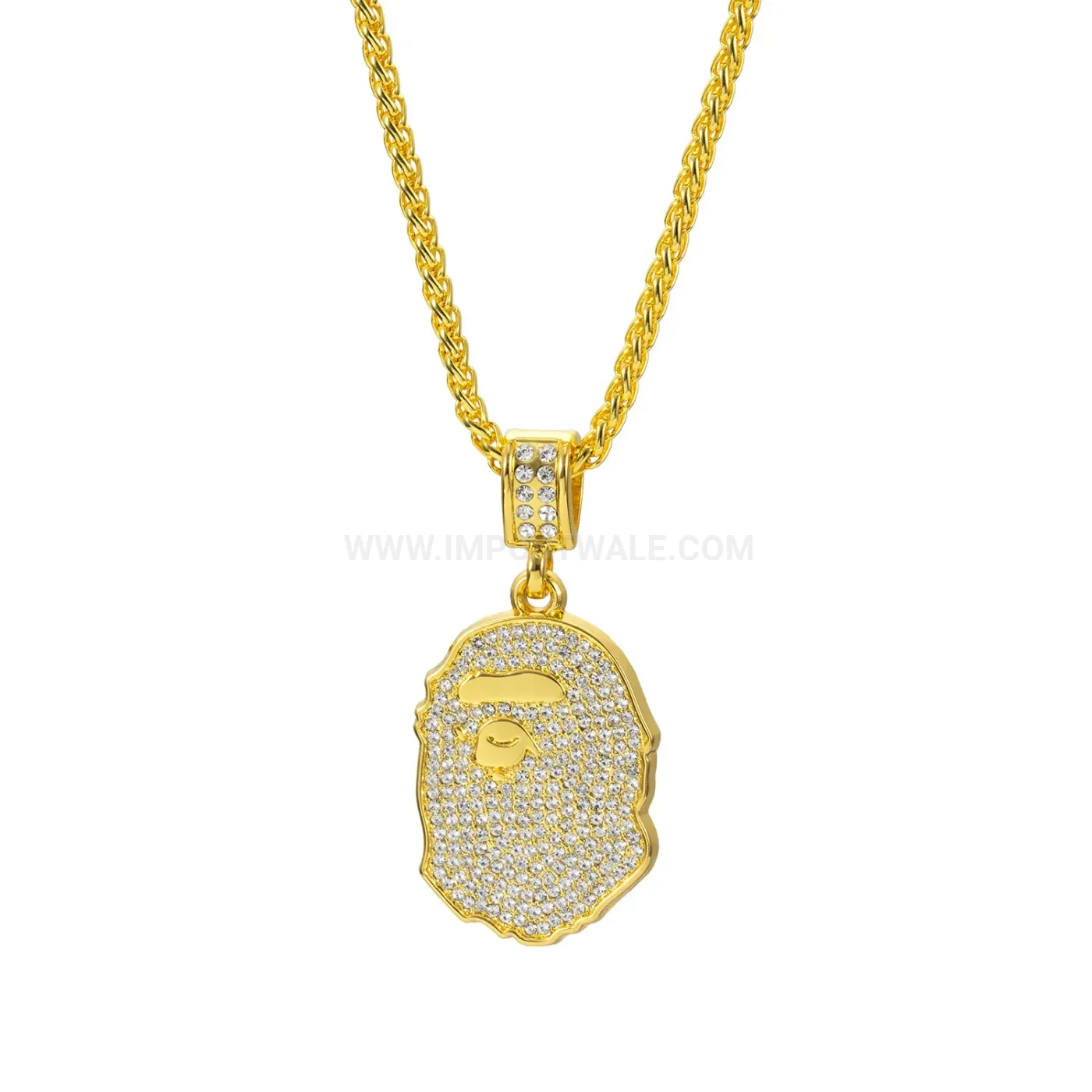 Iced Out Ape Head Hip Hop Pendant