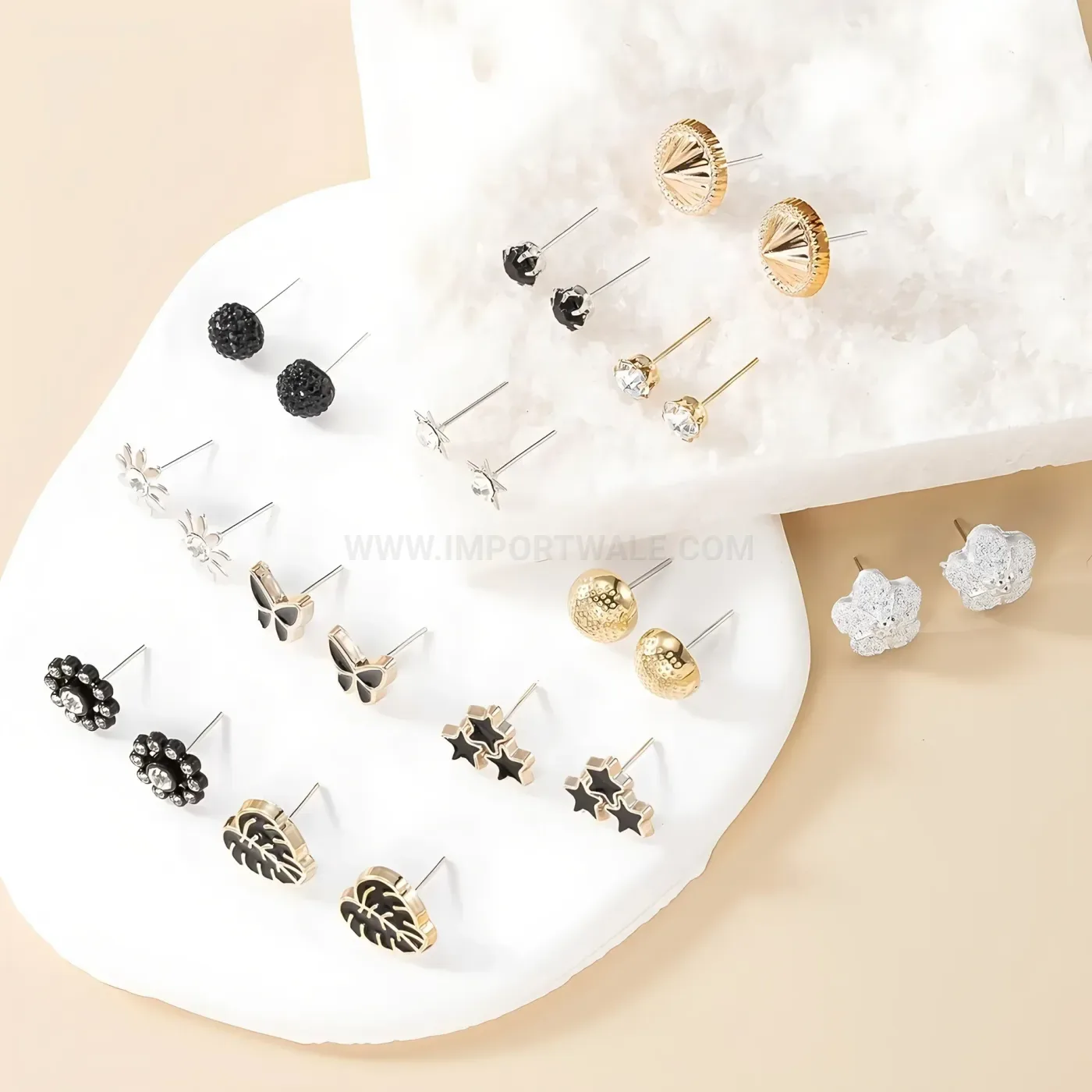 Trendy Minimalist Stainless Steel Geometric Ear Stud Piercing Set