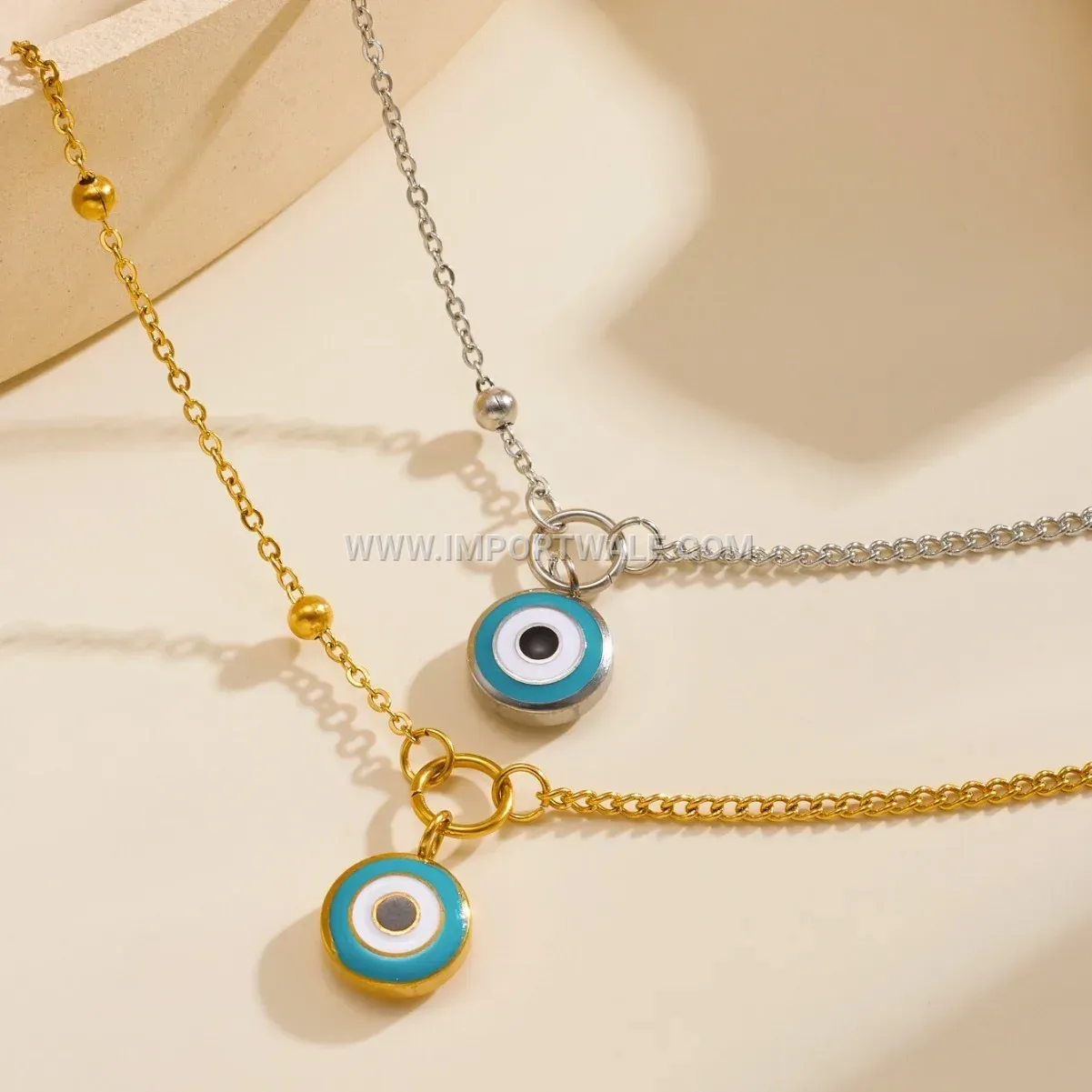 Stainless Steel Evil Eye Pendant Anklet