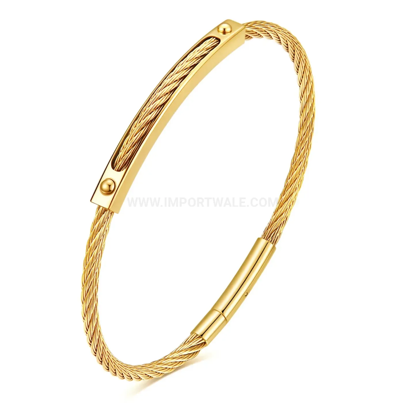 Premium Minimalist Cable Wire Stainless Steel Open Bangle