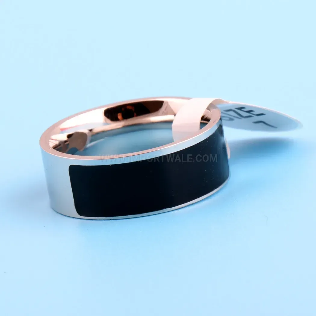 Bold Vintage Style 8mm Stainless Steel Drip Oil Ring