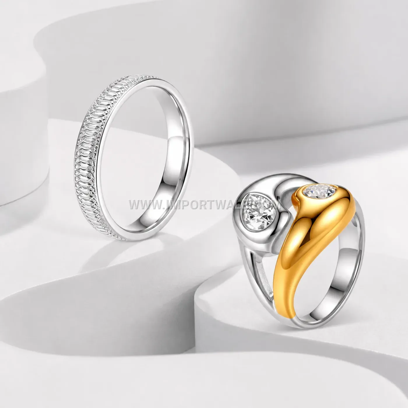 Rotatable Cross Motif Etched Stainless Steel Band Ring