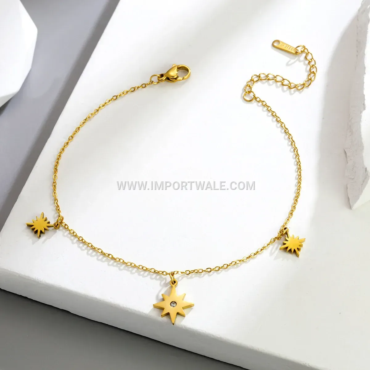 Gold Stainless Steel Star Premium Anti Tarnish Anklet
