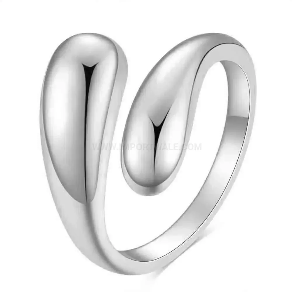 Designer Polished Irregular Geometric Open Stainless Steel Ring