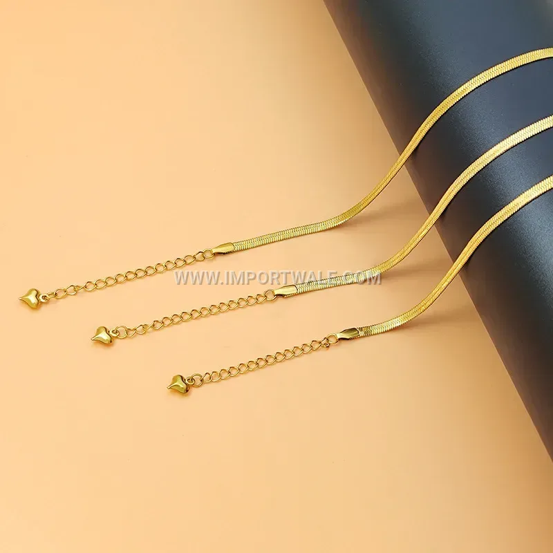 Flat Snake Chain Anti Tarnish Stainless Steel Bracelet