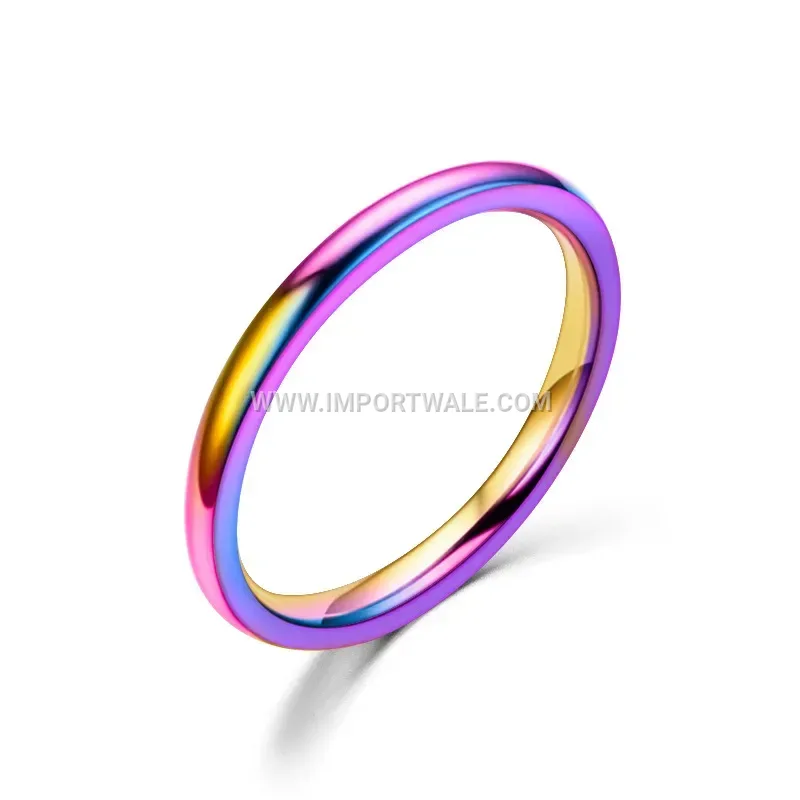 Ultra Slim Metallic Finished Stainless Steel Plain Stacking Band