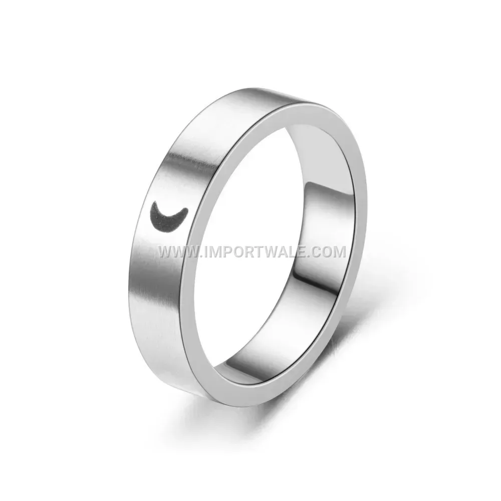 Vintage Engraved Sun And Moon Titanium Steel Ring