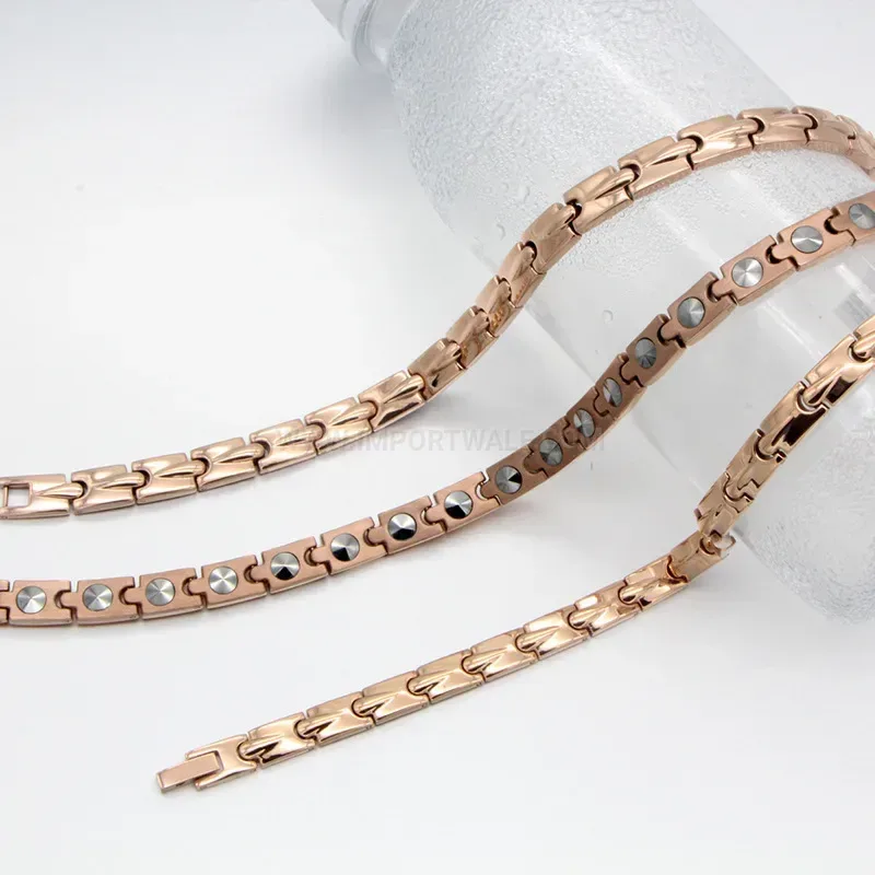 Designer Pure Titanium Bio Magnetic Germanium Element Link Jewelry