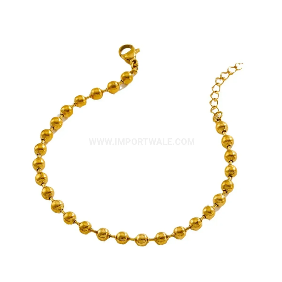 Modern Classic Gold Plated Titanium Steel Bead Bracelet
