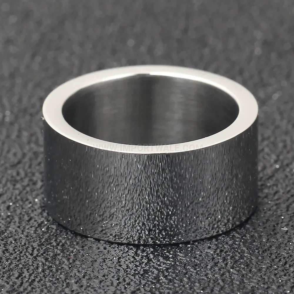 Modern Vibrant Rainbow Epoxy Stainless Steel Wide Band Ring