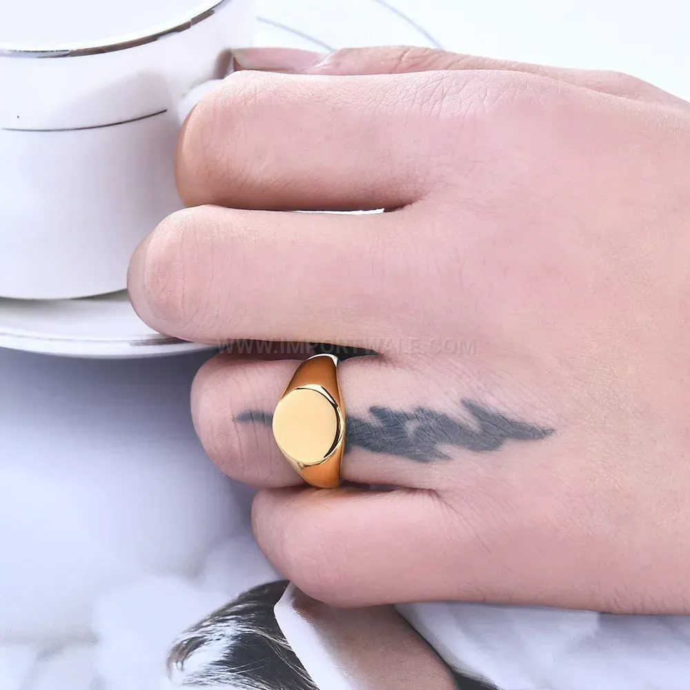 Elegant Laser Engraved Paper Boat Stainless Steel Circular Ring