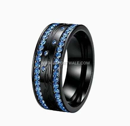 Constellation Zircon Stainless Steel Band Ring in 18K Gold Plating