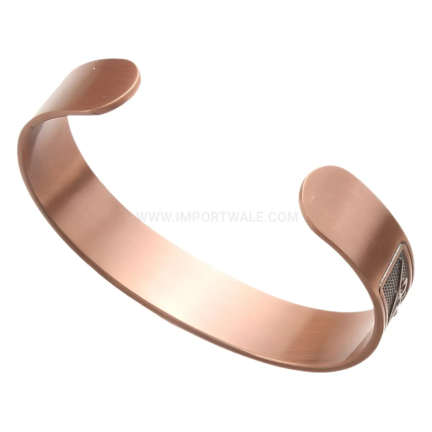 Vintage Leaf Carved Copper Bio Magnetic Cuff Bracelet