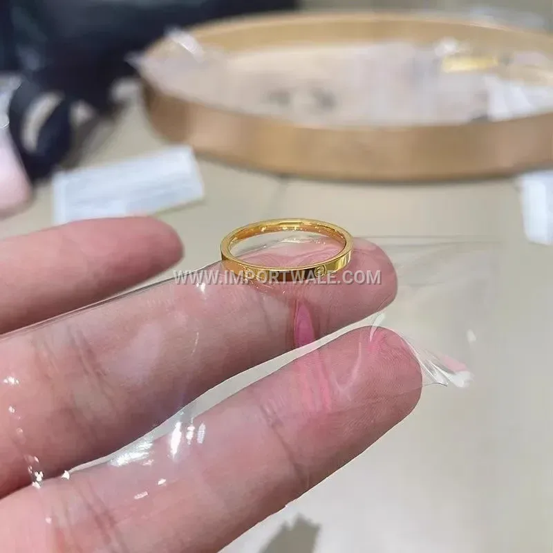 Minimalist Gold Tone Slim Pinky Band Ring