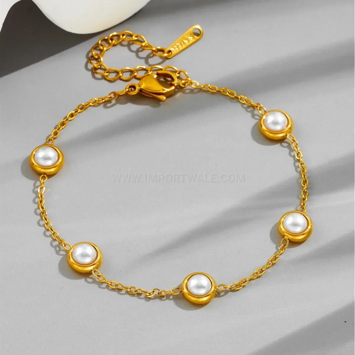 Elegant Feminine Pearl and Turquoise Titanium Steel Jewelry Collection