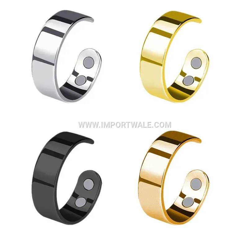 Adjustable Polished Stainless Steel Magnetic Couple Ring