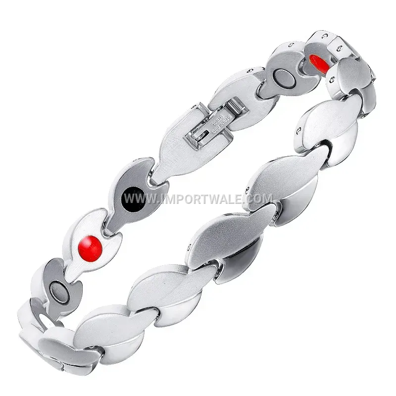 Vacuum Plated Stainless Steel Geometric Magnetic Bracelet