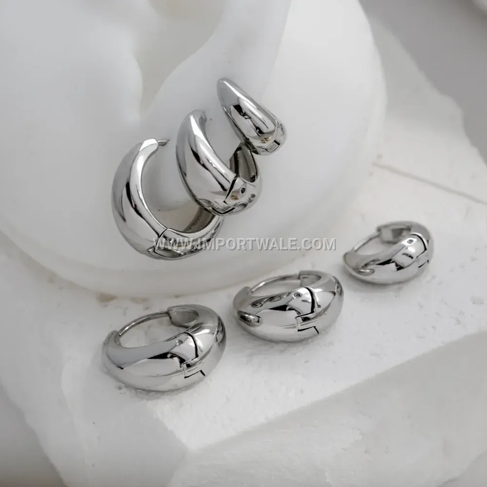 Eighteen Karat Gold Plated Teardrop Hoop Earrings with Stone