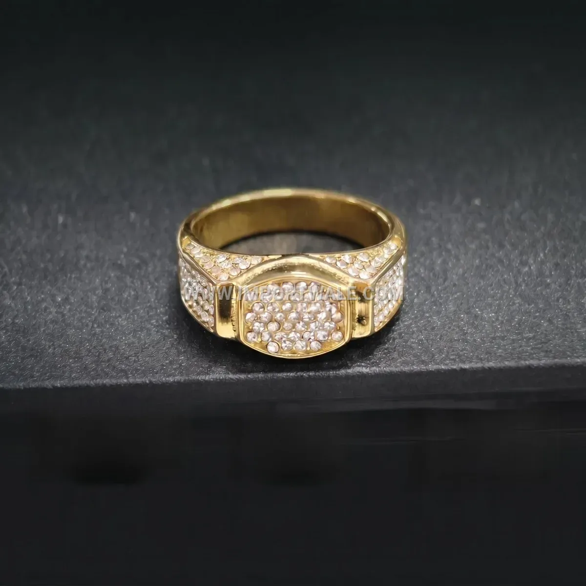 Crystal Rhinestone Stainless Steel Eternity Style Band Ring